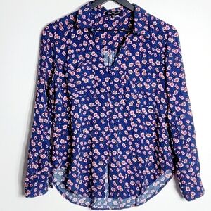Velvet Heart Fabric Button Down Floral Long Sleeves Women's Shirt Size M